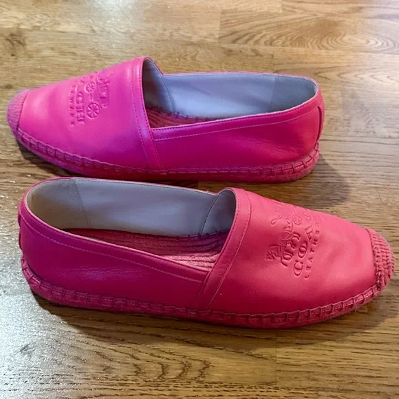 Coach Charlie Espadrille Bold Pink Flats Size 9 - Picture 3 of 16